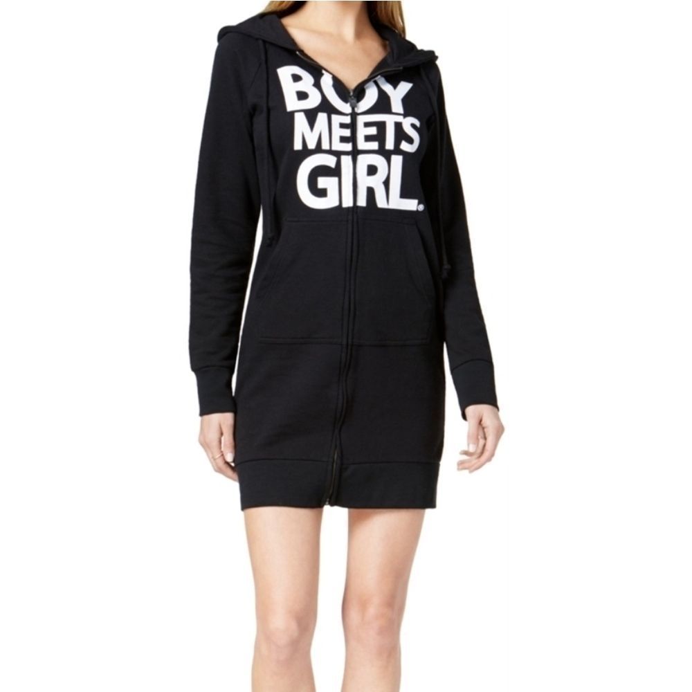Boy Meets Girl zip up hoodie dress